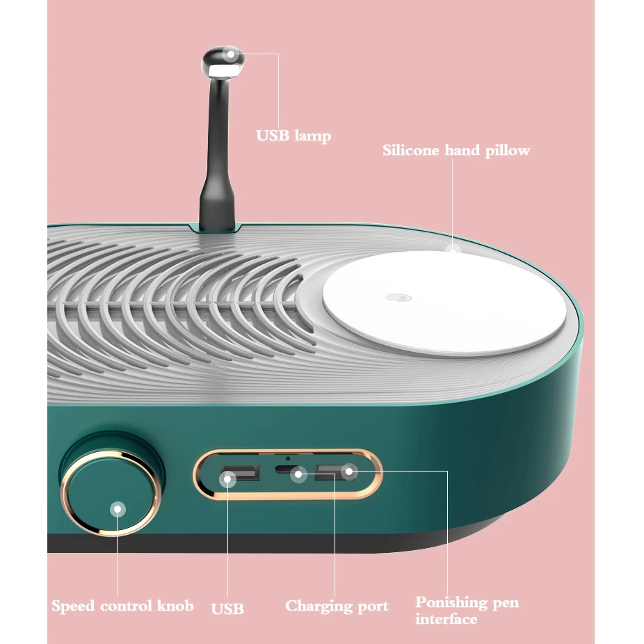 Wholesale Multifunctional rechargeable nail Dust Collector Manicure Tool Nail Art Vacuum Cleaner