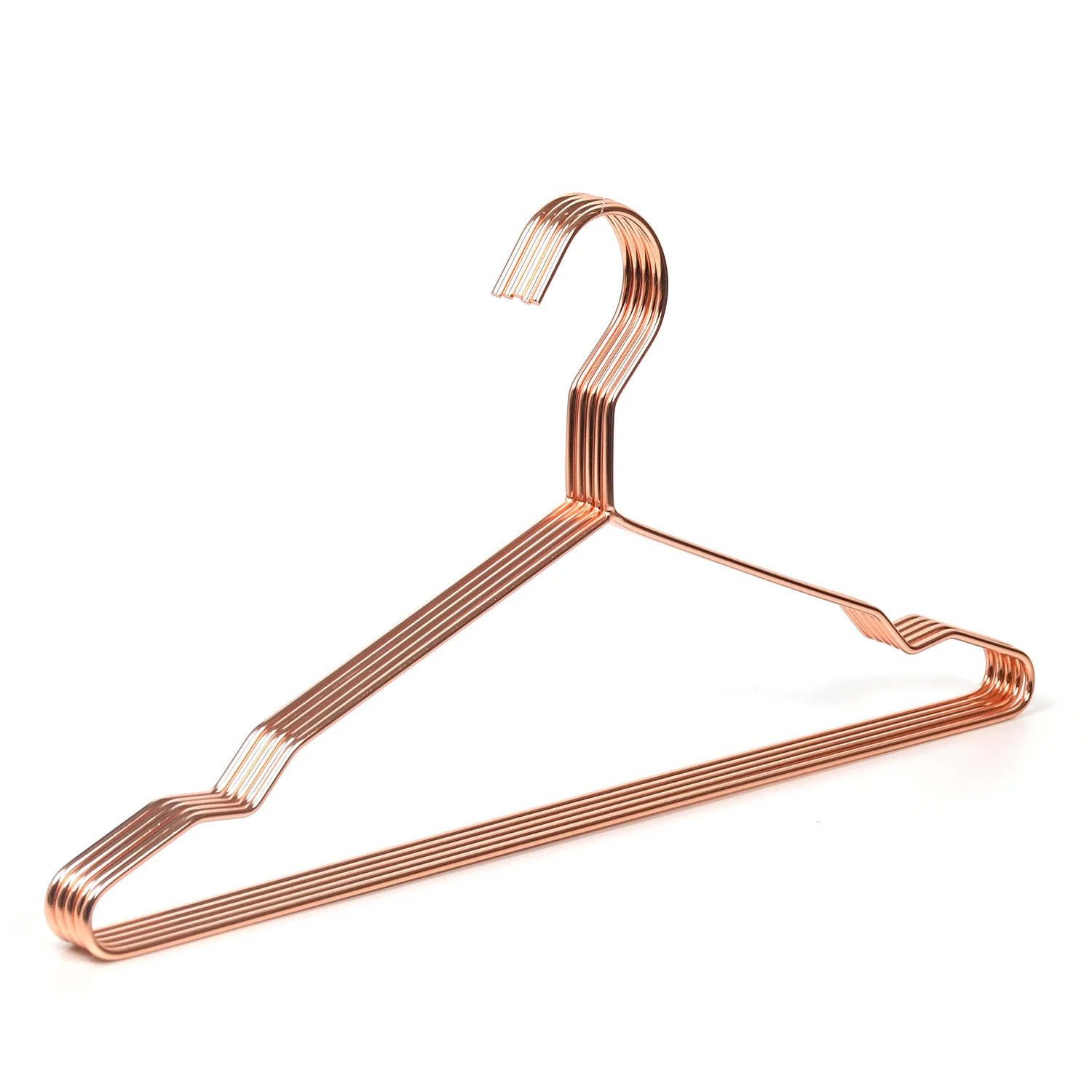 Manufacturer Wholesale Fashion and Durable gold metal wire hanger pants clothes  hanger with clips