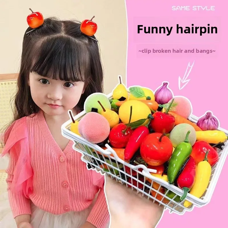 Шпильки для волос с мультяшными фруктами