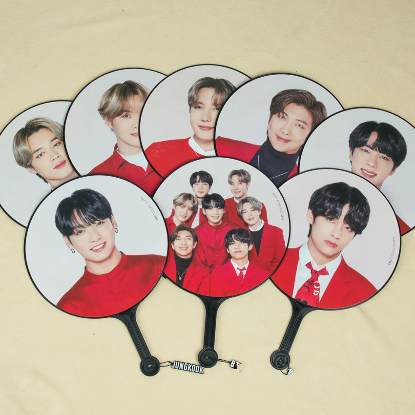 Bangtan Boys оптовая продажа KPOP Idol товар печатная карта души на: E Ручной Веер пластиковый