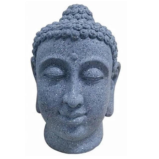 Wholesale buddha head in dark grey color for home decoration