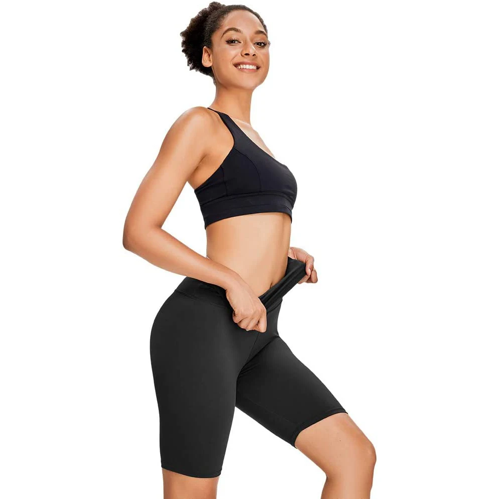 High Waist Plain Black Bike Short Polyester Plus Size Push Up Cycling Bike Shorts For WomenHot sale products