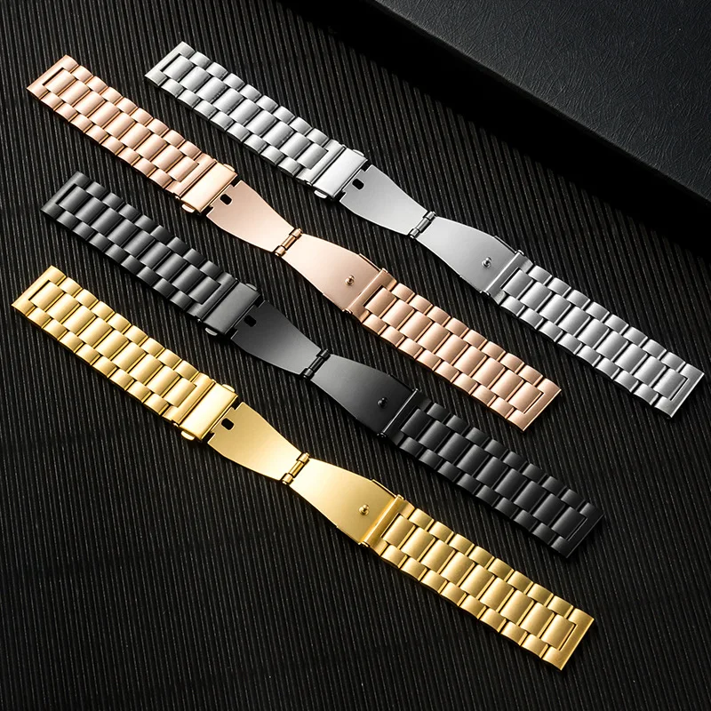 20mm 22mm Band for Samsung Galaxy Watch 3/46mm/42mm/active 2/46 Gear s3 Frontier/S2/Sport Stainless steel bracelet for Huawei GT