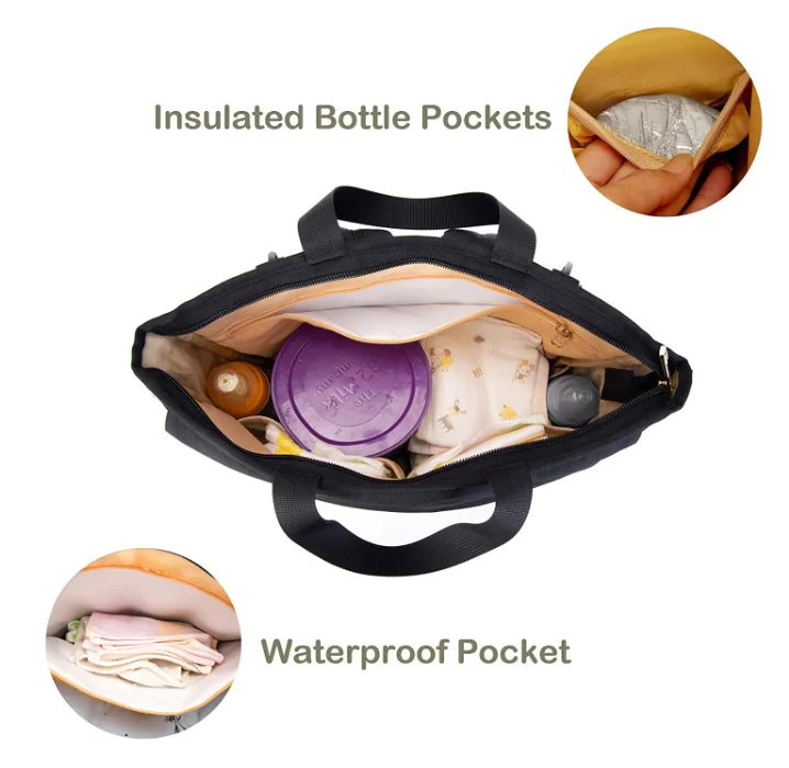 Diaper Bag Backpack Stylish Small Baby Nappy Bag Multi-function Waterproof Lightweight with Insulated Pocket