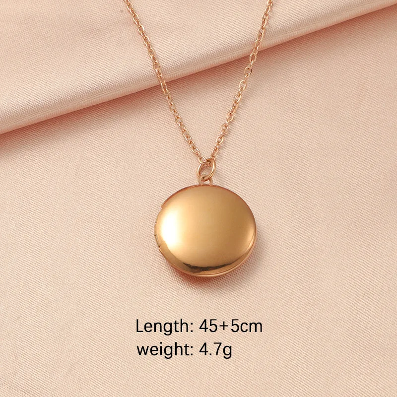 Trendy Classic Custom Stainless Steel DIY Round Picture Frame Photo Locket Pendant Necklace for Men Women Jewelry