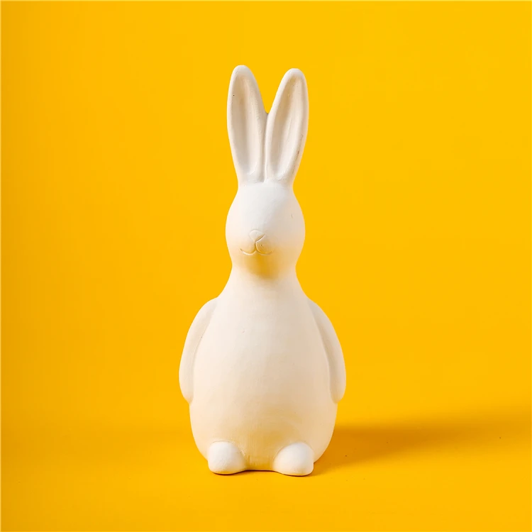 Home livingroom decoration ceramic rabbit craft ornament diy color ceramic home decor