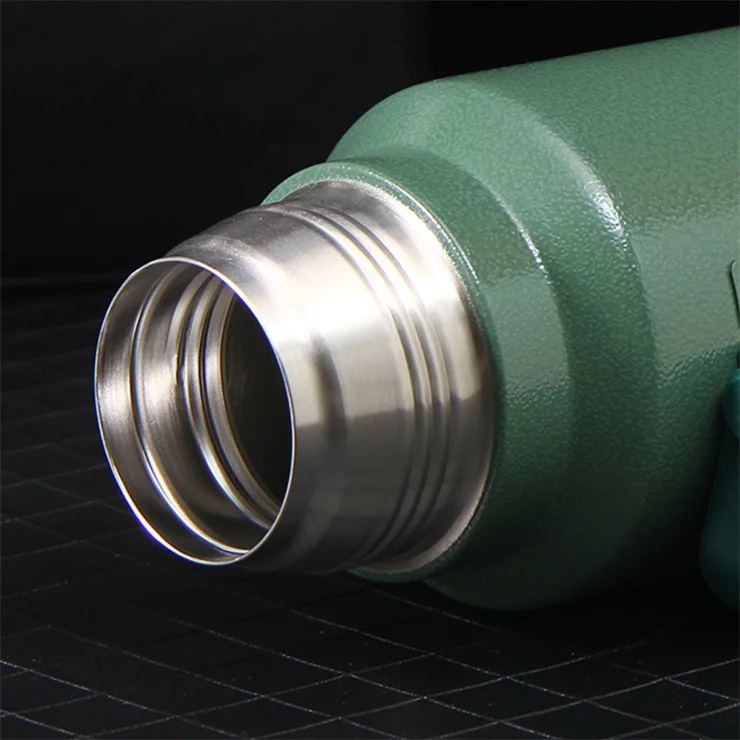 1000ml Classic Vacuum Insulated Wide Mouth thermo Travel Green Bottle 18/8 Stainless Steel Thermo Flask Cup Keep Hot Cold