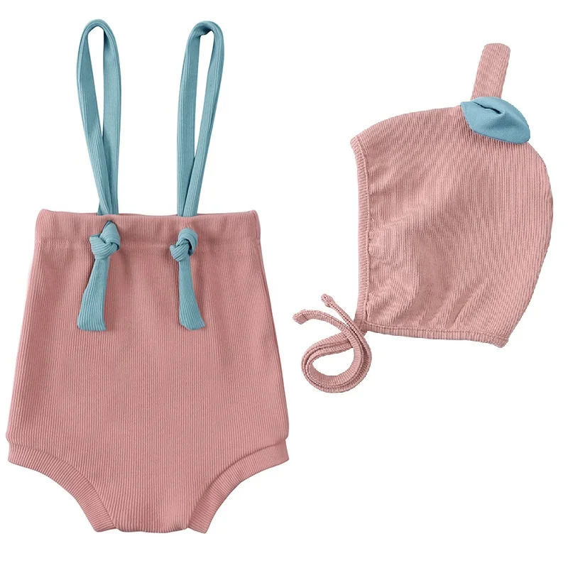 Newborn Babies Overalls New Summer Cute Color Blocking Short Baby Rompers Clothing