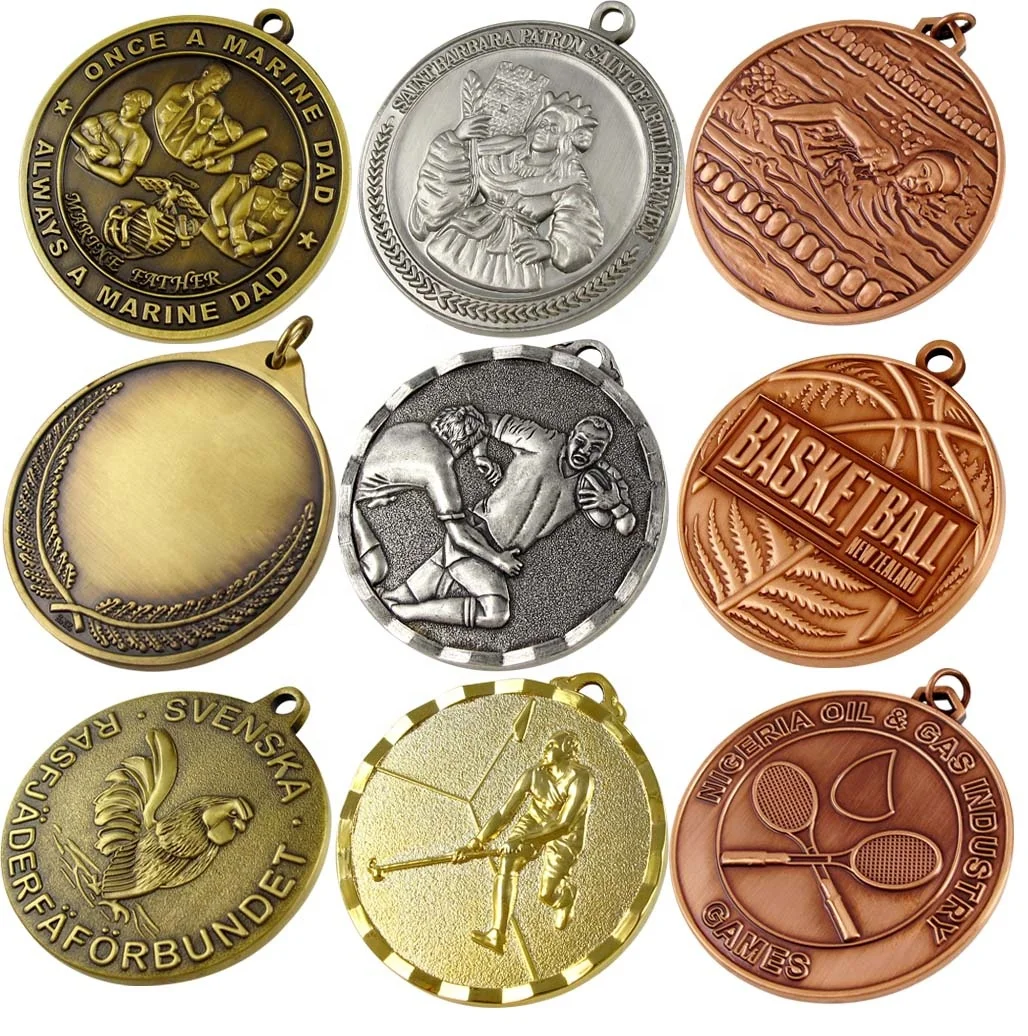 custom shape logo thai boxing awards fencing golden medals metal ribbons metal sport medals of honor for wholesales