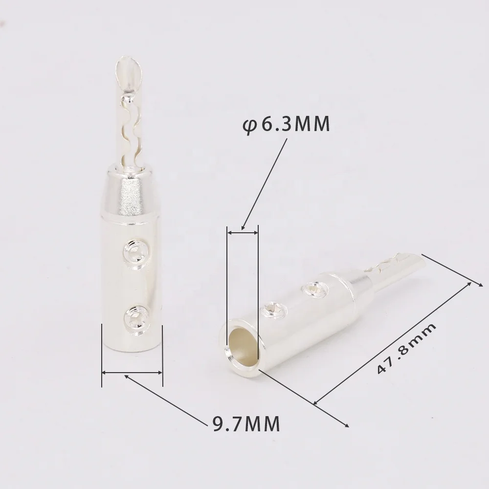 Audio Grade Silver plated Banana Plug Speaker cable BFA banana Connector Audio plug
