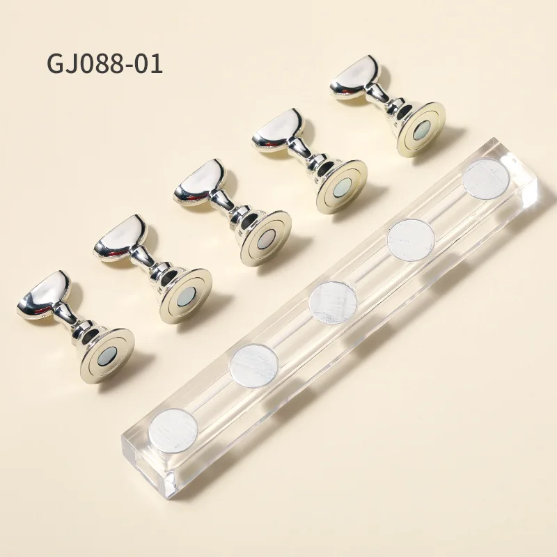 5-Pack Nail Art Practice Display Stand Checkerboard Magnetic Silver Practice Stand Set Polishing Gel Color Chart Tool