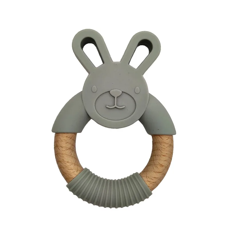 New Arrival Wholesale  Free Baby Chew  Diy Food Grade Silicone Baby Bunny Silicone Teether Set