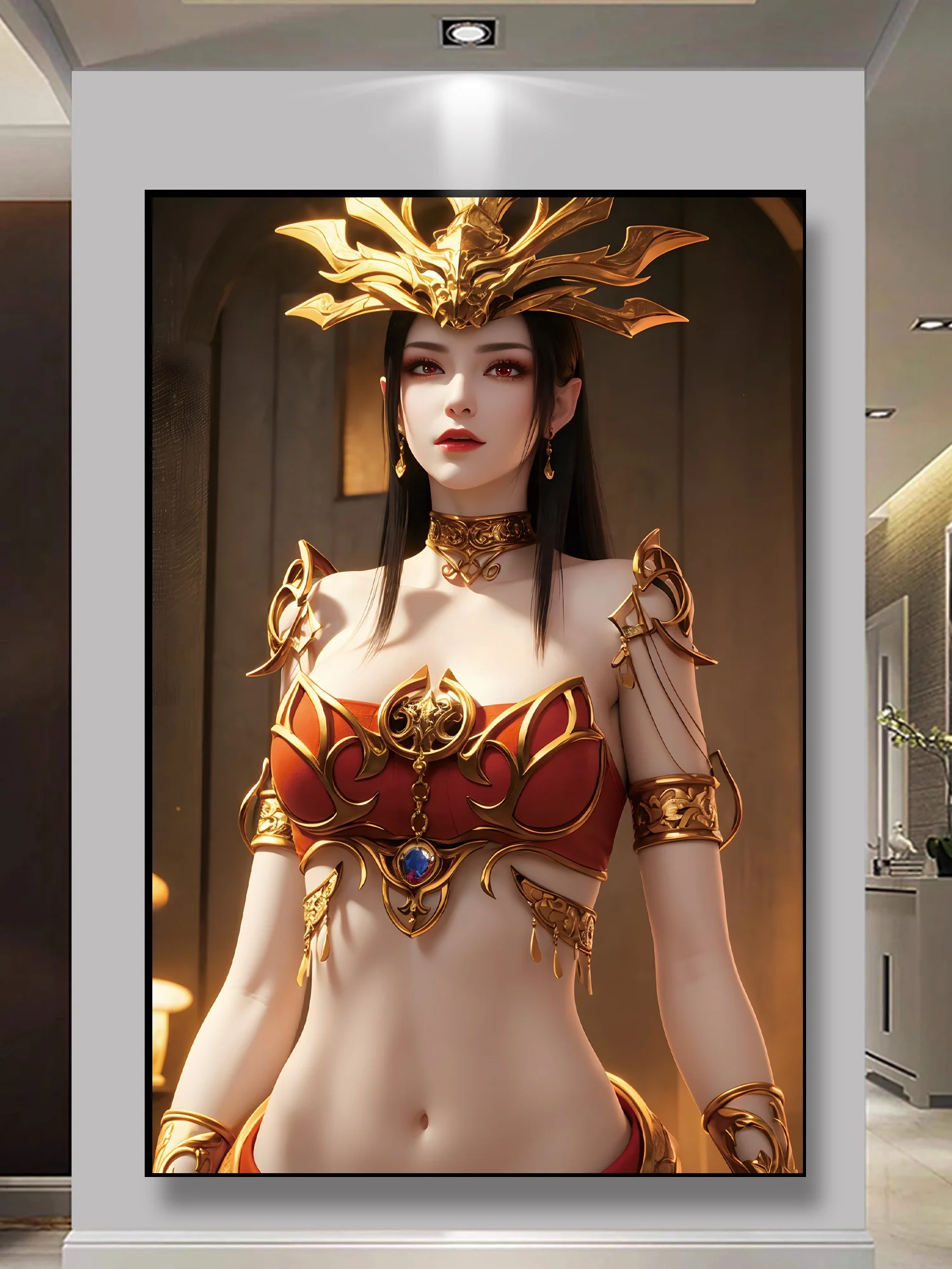 Anime Decorative Picture Queen Medusa Crystal Porcelain Painting for Personal Individual Bedroom Decoration