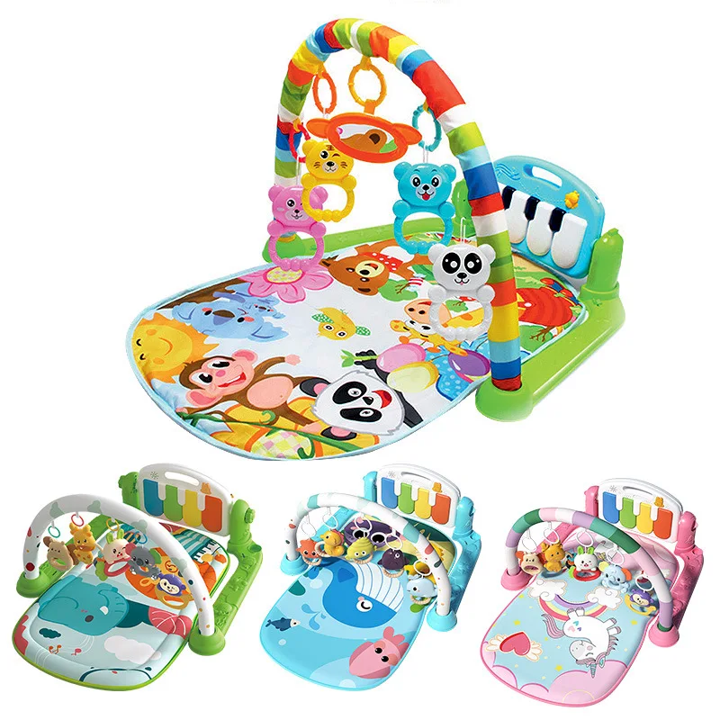 New Design Baby Fitness Rack Music pedal piano toy 0-36 months newborn baby piano play mat