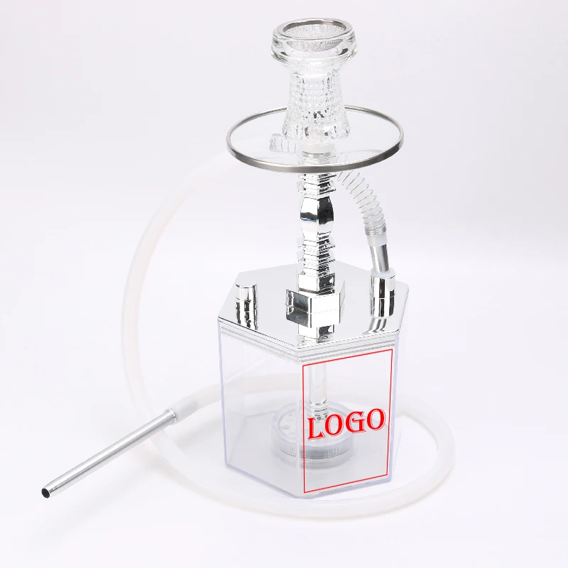 Cheap Wholesale Portable Led light Hookah shisha cup for hexagon Chicha travel Smoking shisha Custom Hookah factory New sheesha