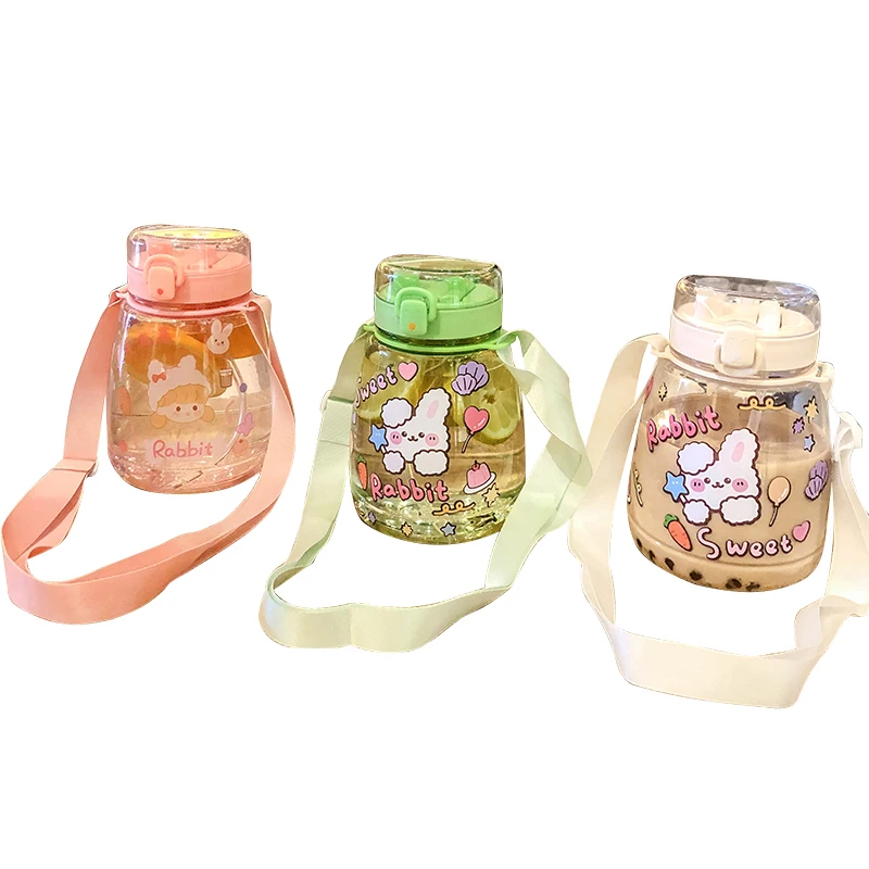 Amazon Топ продавец Instagram мультфильм звуковой женский ремень Спортивная пластиковая чашка большая самодельная наклейка Студенческая кружка для воды