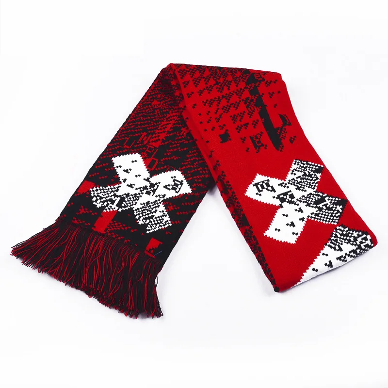 Аксессуары для футбольных фанатов, футбольный шарф на заказ, вязаный дизайнерский футбольный шарф, шарф для выпускной церемонии