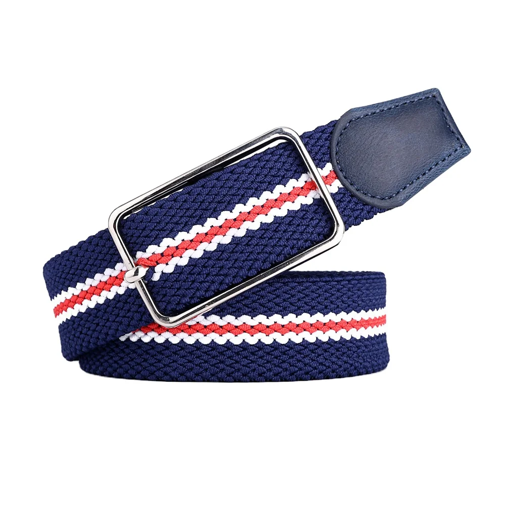 Fashion Ribbon Golf Knitted Unique Accessories  OEM Customized Wholesale  Woven Nylon Canvas Colorful Woven Belt