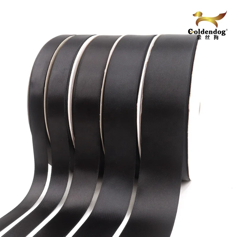 Mafolen Wholesale Guangzhou 100% polyester hot sale black cheap satin ribbon roll