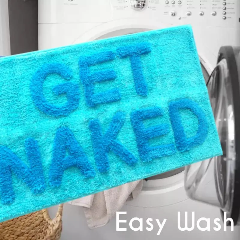FMT Machine washable soft non slip shaggy rug microfiber get naked shower bath mat for baby
