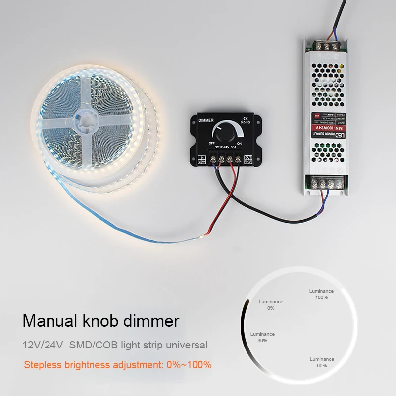 DC12v/24v strip light accessories solderless led strip light white/transparent connector smart single color/two color controller