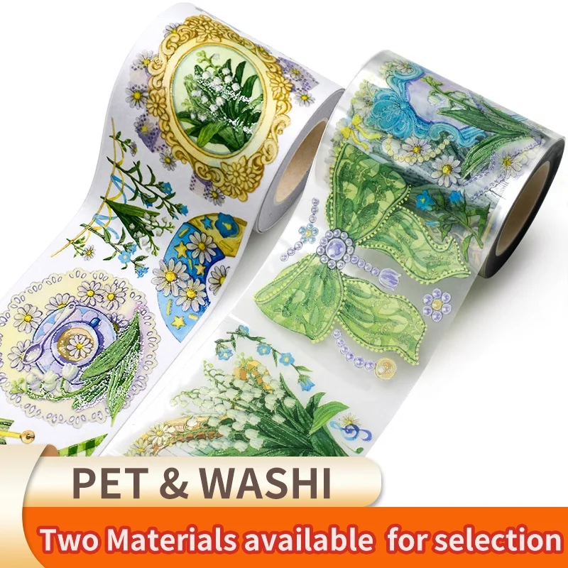 Colored Decoration holographic gold foil Washi Tapes custom printing for handicrafts