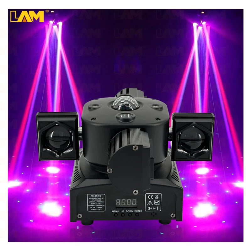 80W 4in1 Led stage lights 4 armed dj lights lazer dj equipment Mini 4 Arms Beam Strobe Laser Led Moving Head Light For Disco
