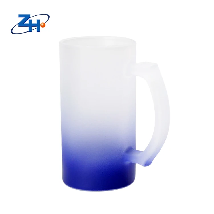 Sublimation Mug Suppliers 500ml glass frosted beer cup Glass Sublimation Blanks Glass german beer mugs with handles