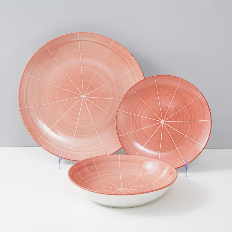 Foreign trade export 10.5 inch moonlight shallow plate Nordic simple ceramic tableware suit fruit 18 head