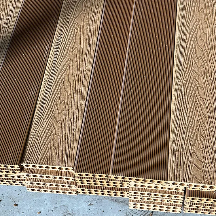 Popular natual wood grain and color WPC decking outdoor flooring panel