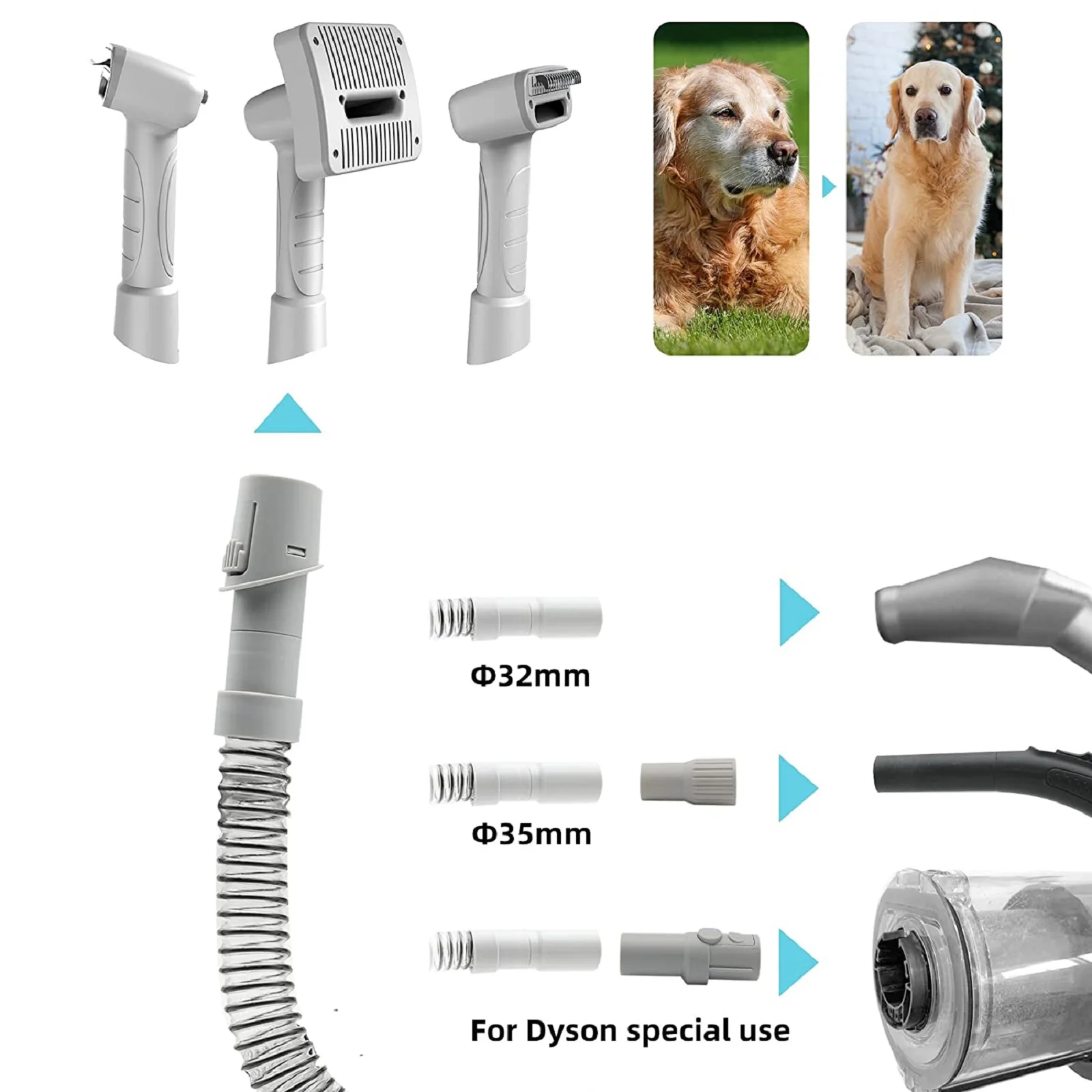 Shernbao SMD-C KIT Dog Grooming Kit Vacuum Self-Cleaning Pet Brush Professional Pet Grooming Vacuum Kit