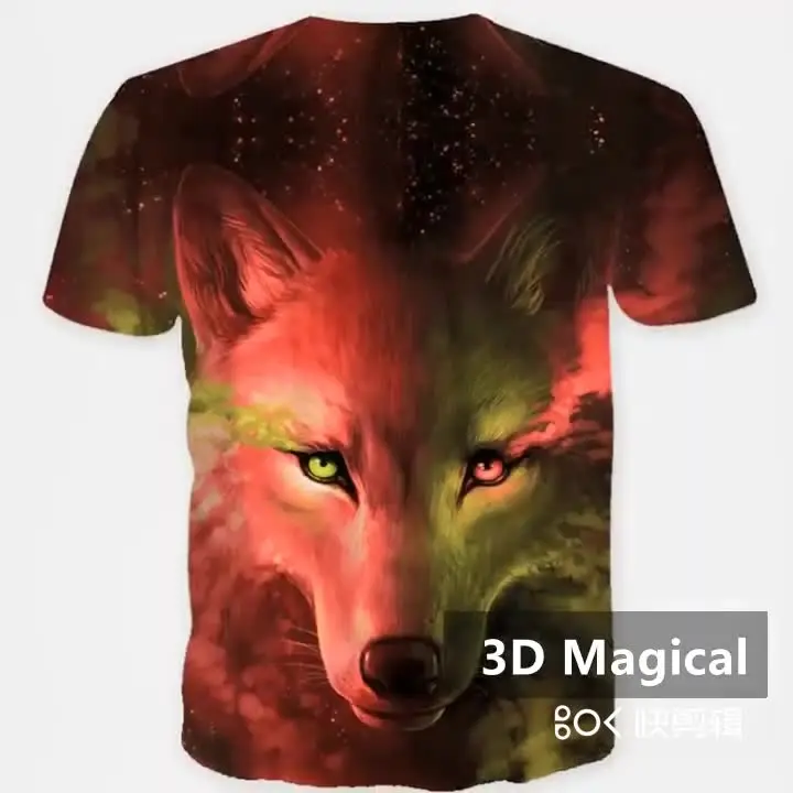 Wholesale 3d Animal Fox Sublimation Chinese T Shirt Unisex Printed Oversized T-Shirt Wholesale 3d Embossed Printing T Shirt