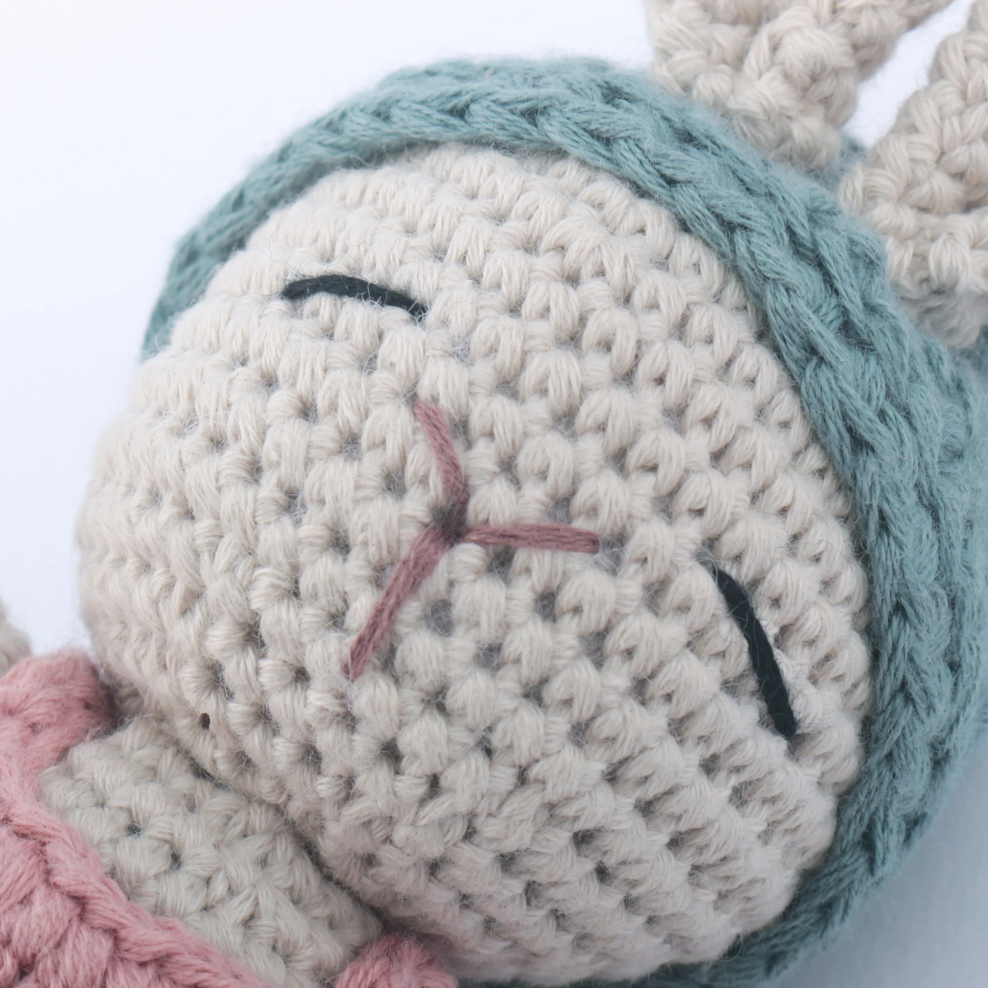 100% Handmade Kids Crochet Rabbit Animals Toys Soft Plush Doll Woven Cotton Crochet For Baby Gifts Toy
