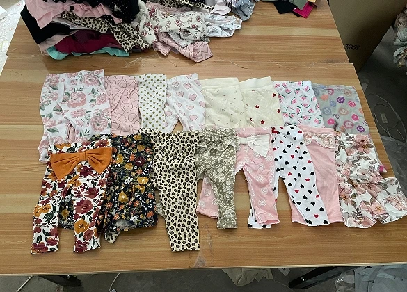 Wholesale baby pants 100% cotton cartoon stripe printing color pants newborn baby gift set 0-12M baby clothing