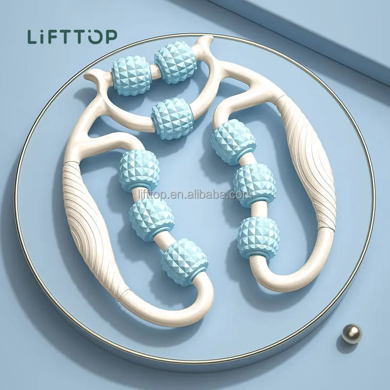 Lifttop 9 Wheels Circular Leg Clamp Massager PP Circular Leg Massager Relaxes Calf Muscles Massage Yoga Roller Leg Clamp