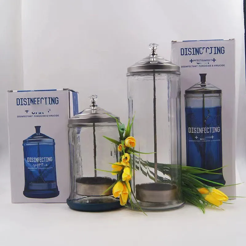 Barber supplies hair cut tools high quality salon comb scissor clip tools sterilized glass cup