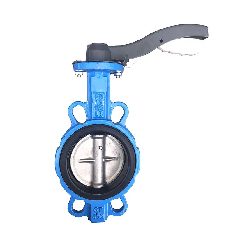 PN10 PN16 Soft seal center line butterfly valve with ductile iron304 board  Aluminum handleto clamp butterfly valve