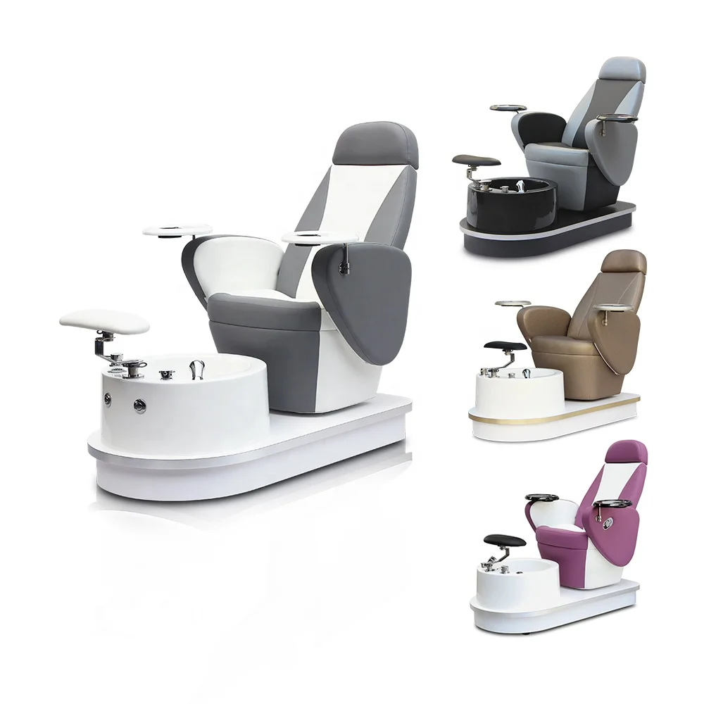 Luxury Modern Beauty Nail Salon Furniture Electric Magnetic Jet Swivel Foot Spa Pedicure Chair