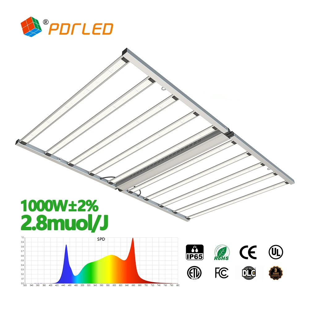 800W 1000W Full Spectrum Hydroponics LED Grow Light UV IR High PPF Hemp Bloom Indoor Plants LM301H Chip Green Emitting IP65
