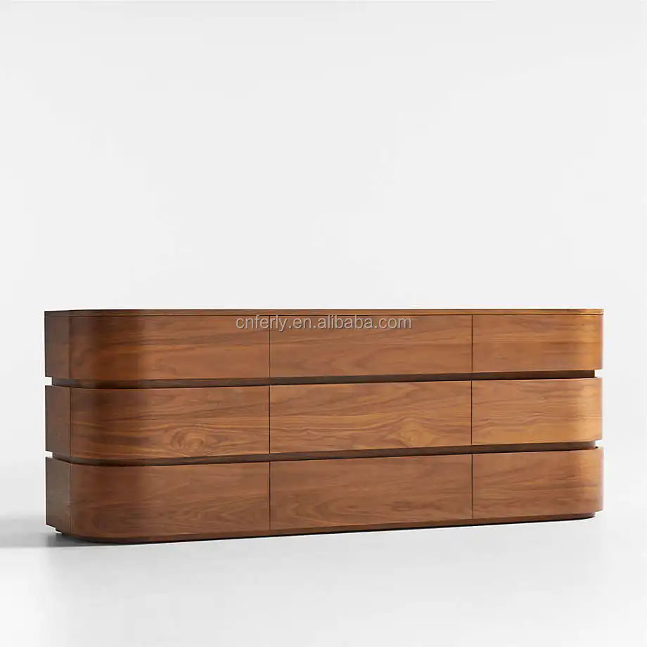 Hot Sale Modern American Design Luxury Bedroom Furniture Sets Oak 9 Drawer Dresser