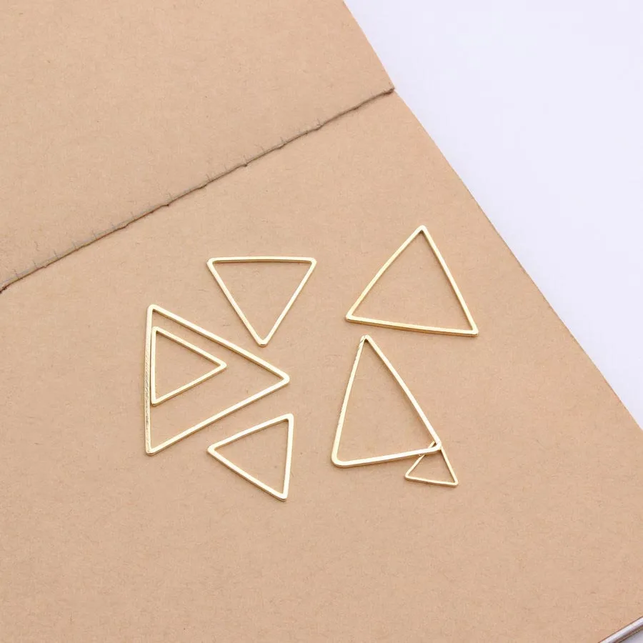 diy jewelry findings brass copper hollow triangle frame gold silver pendant plated geometric accessories for earrings making