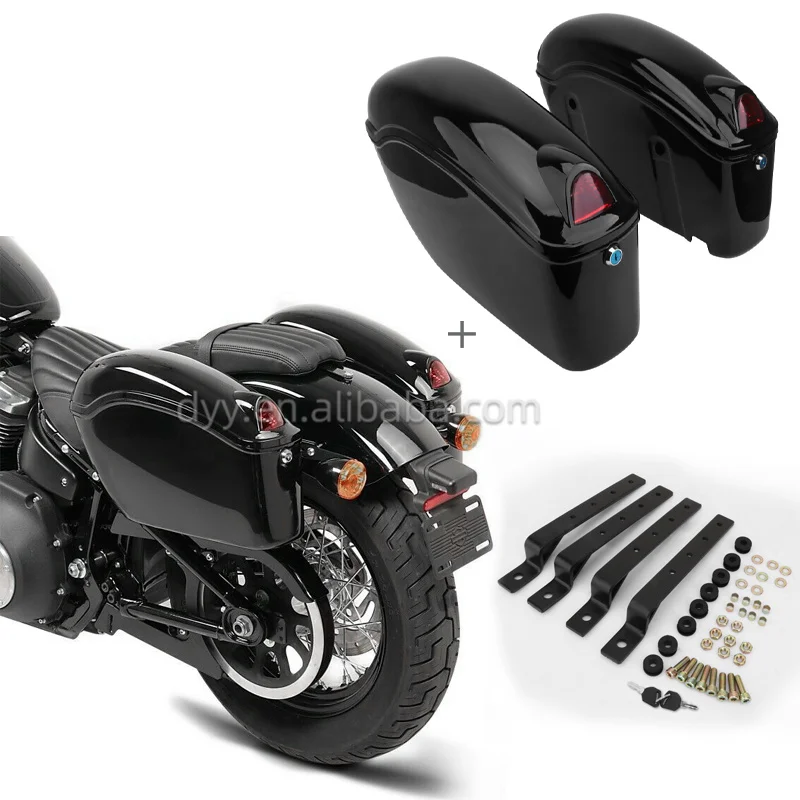 Universal sale motorcycle saddlebags saddle side bags cases boxes trunk for harley sportster 883 honda rebel vulcan 900 800 650