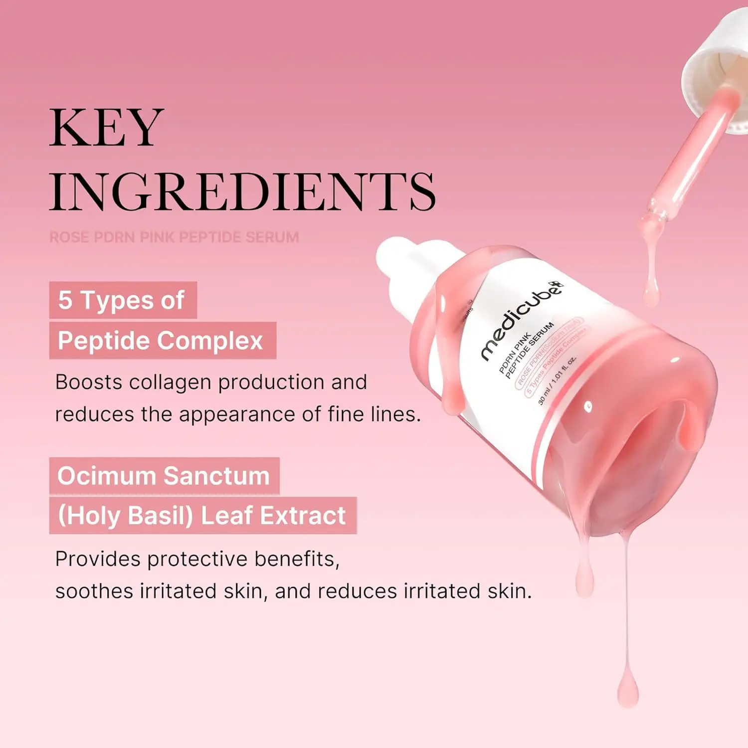 Korea Skincare Medi Cubue Pdrn Pink Peptide Serum Dark Spot Correct Hydrating Moisturizing Face Serum