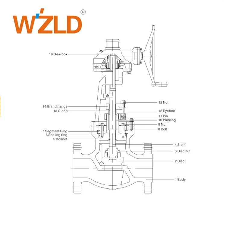 WZLD High Pressure ASME B16.10 Marine Angle Cast Steel Globe Valve Dn65 For Sea Water