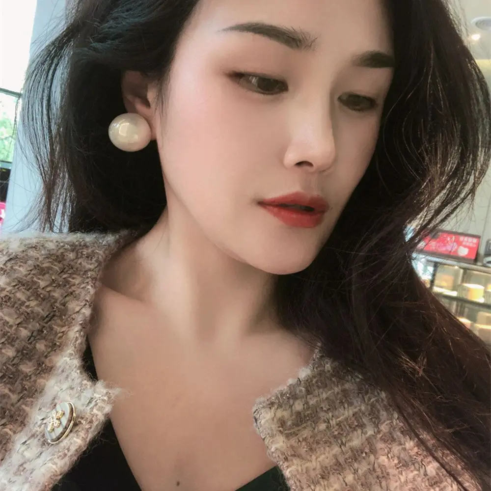 Fashion 20mm large pearl earrings high-end and personalized Hong Kong style pearl earrings for women jewelry