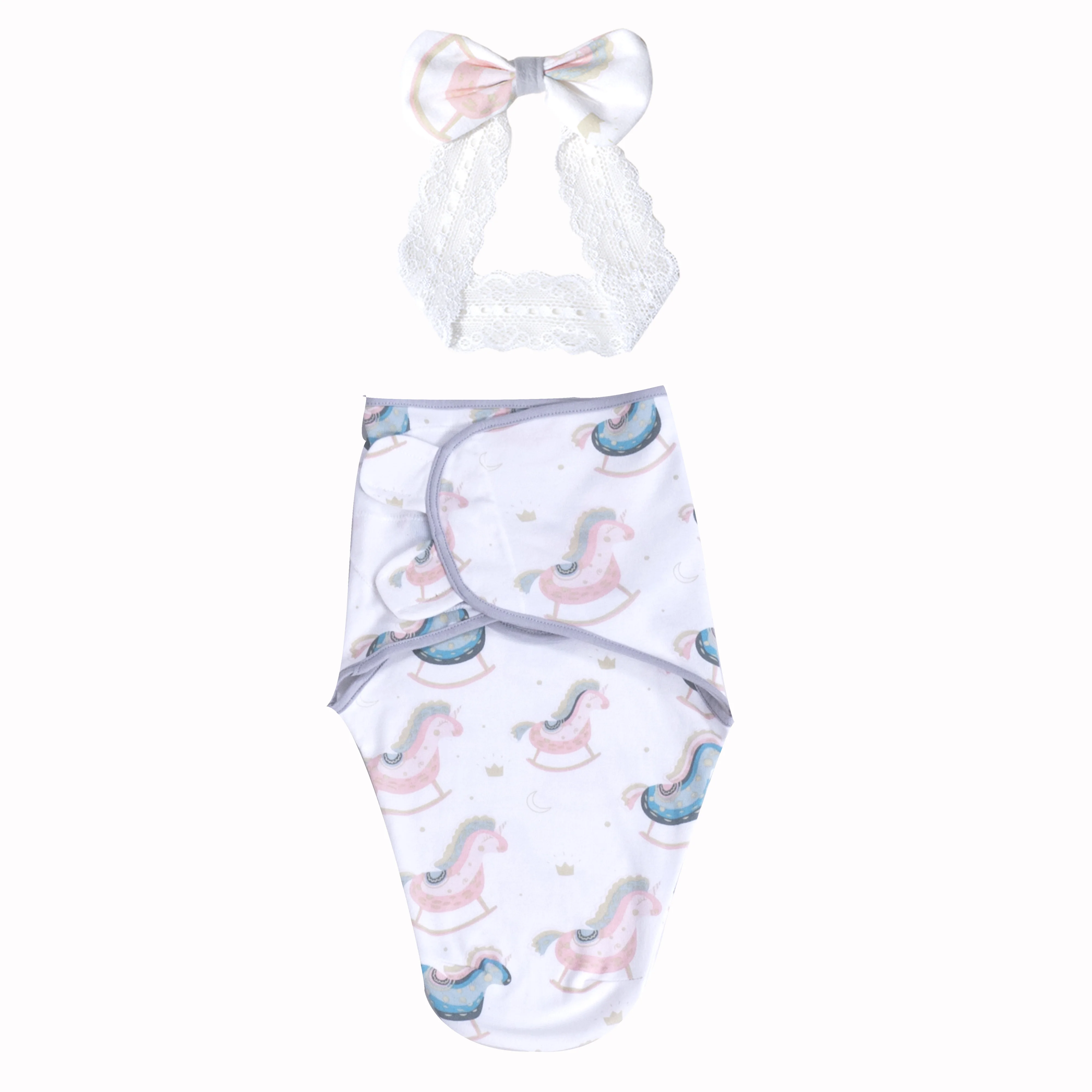 
Wholesale custom baby sleeping bag set newborn baby swaddling 100% cotton 