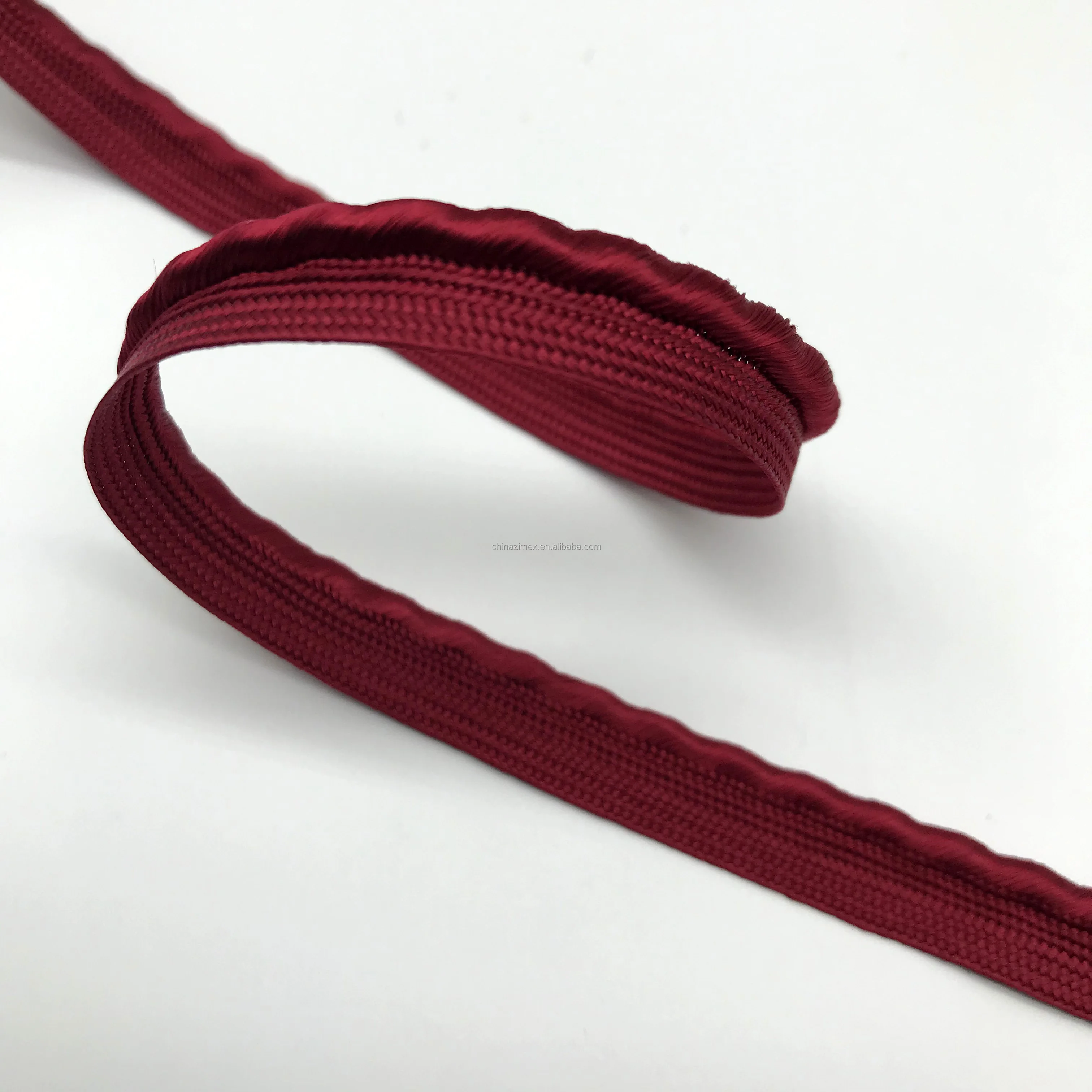 9mm red wine fabric tape and piping trim