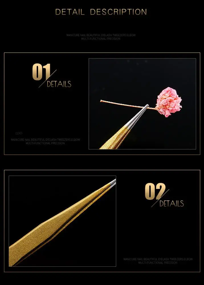 Japanese nail tweezers straight head eyelash grafting tool