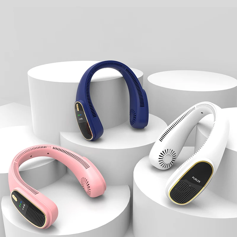 Small Fan New Style Adjustable Speeds Rechargeable Neck Portable 4000Mah Battery Mini Fan