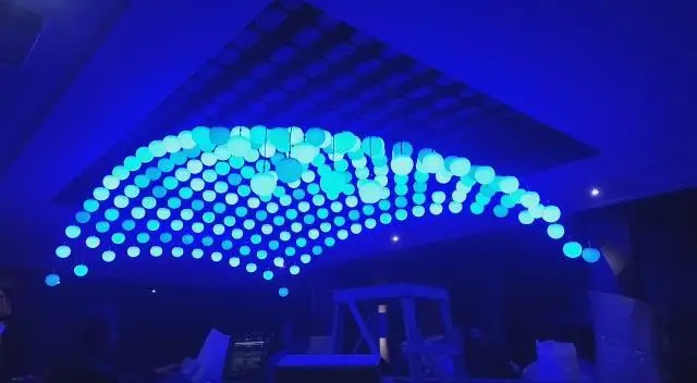 100W 3M lifting 25CM ball Kinetic LED Lifting Ball RGBW DMX Motor Ceiling Light for DJ Disco Club Events RGB Projection Lights